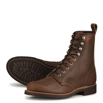 Red Wing Heritage Silversmith - Hnede Vysoke Topanky Damske, RW423SK